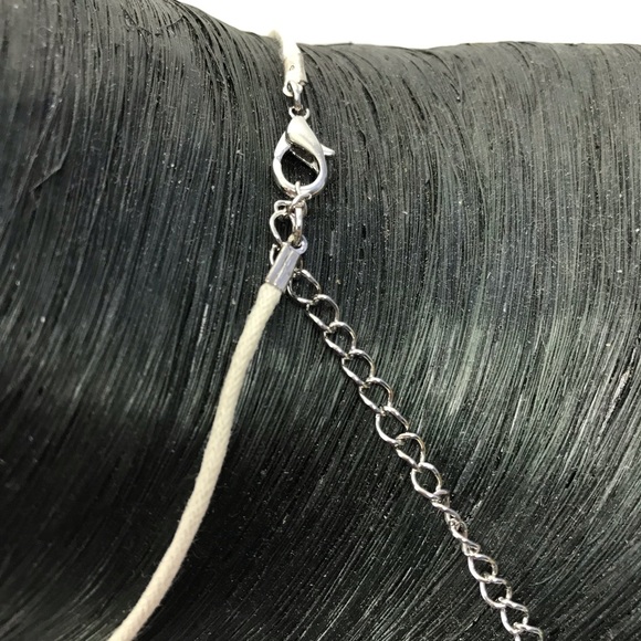 Peace Sign Necklace and Earring silvertone set New - Picture 8 of 8